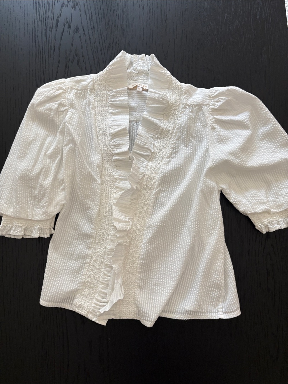Love the Label White Seersucker Blouse size medium, like new